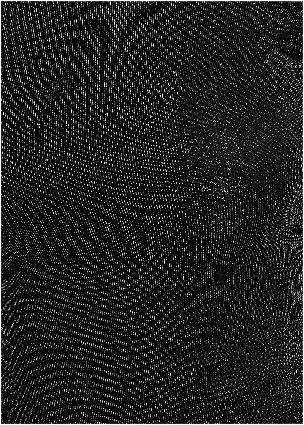 Glitter Knit One Shoulder Top Jet Black Glitter Knit