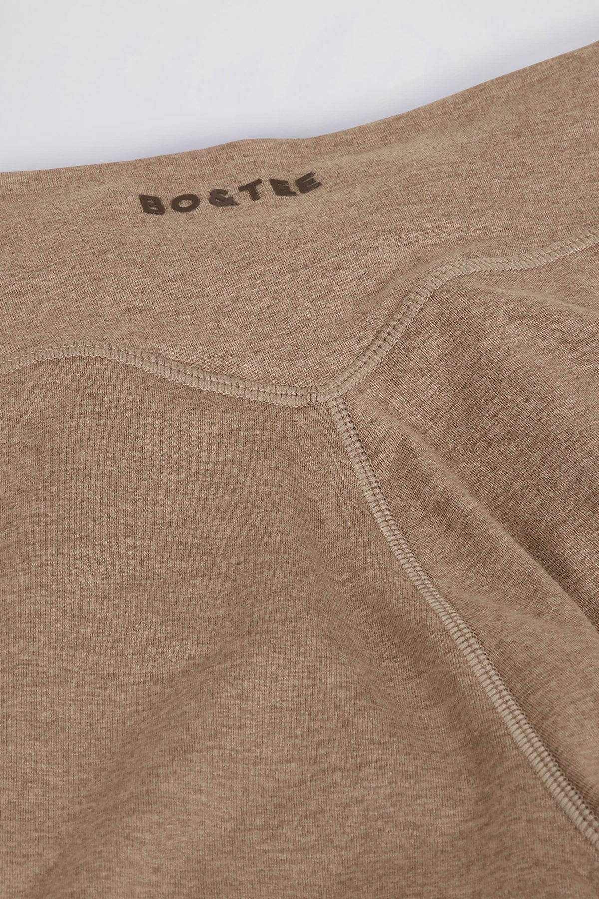 Brushed Jersey Ruched Mid Rise Leggings in Mocha Marl