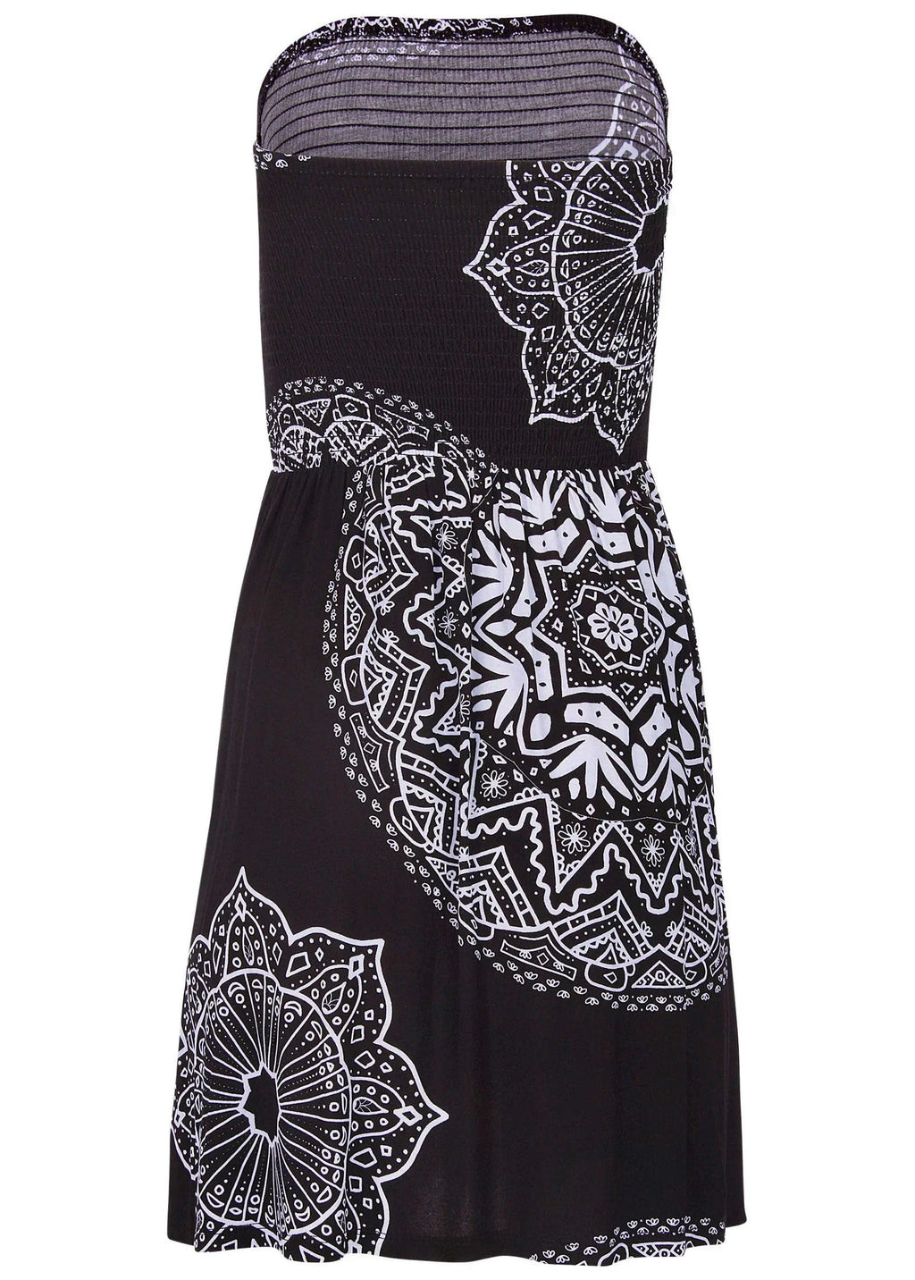 Convertible Cover Up Dress Ornate Medallion Black