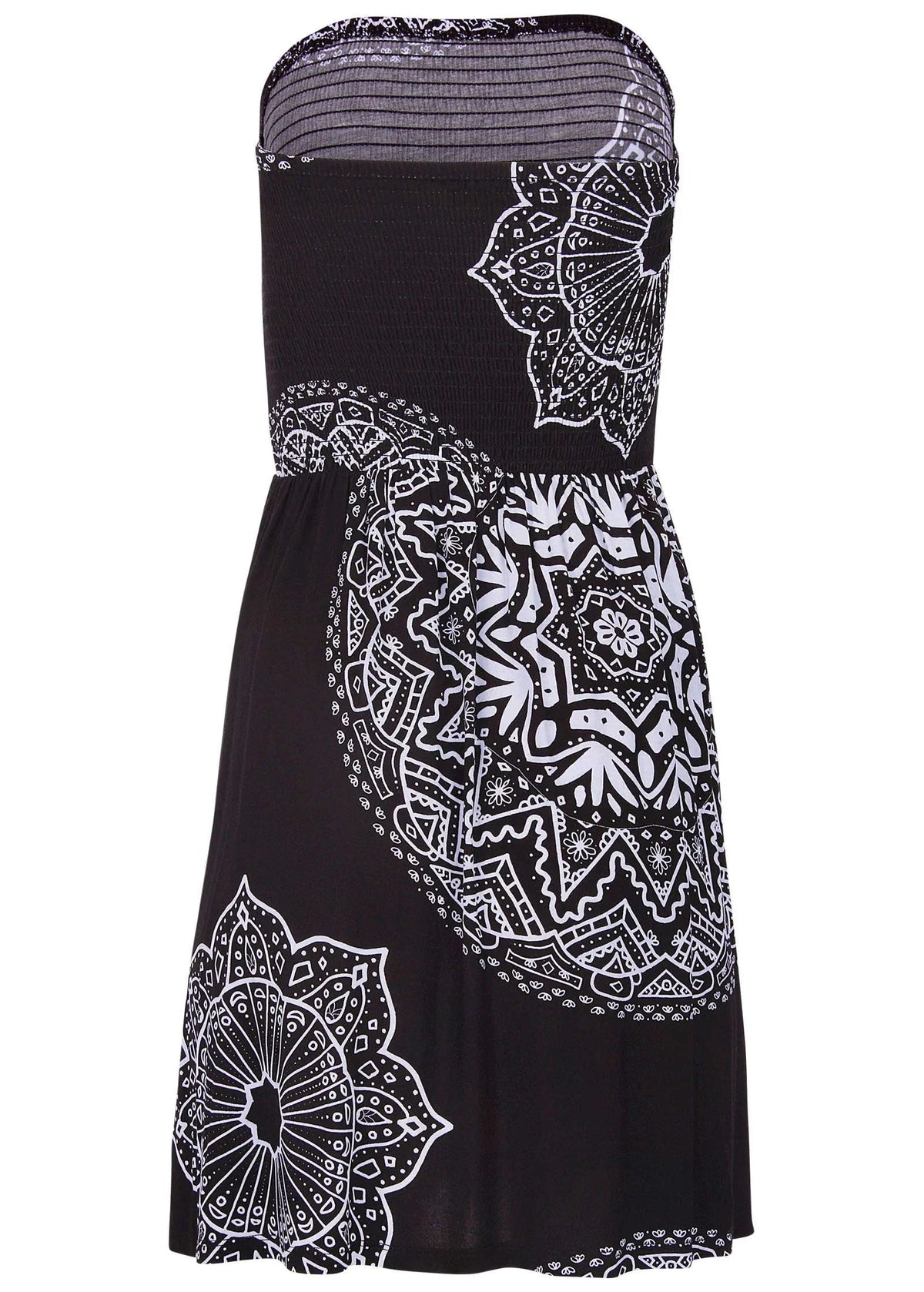 Convertible Cover Up Dress Ornate Medallion Black