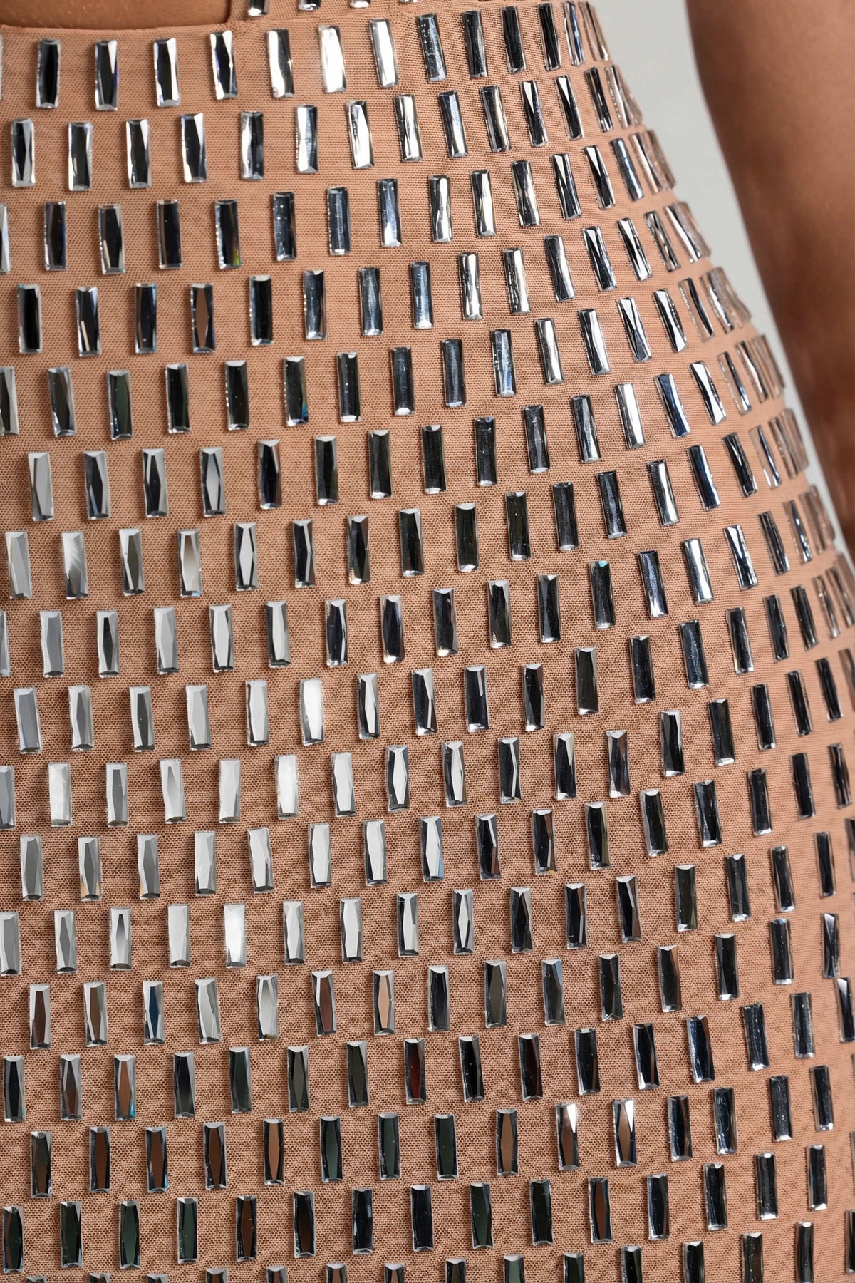 Embellished Cut Out Mini Dress in Honey