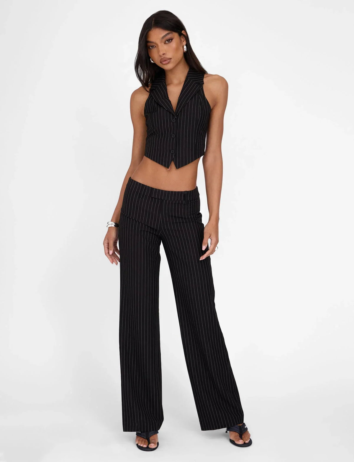 TAMARA PANT BLACK PINSTRIPE