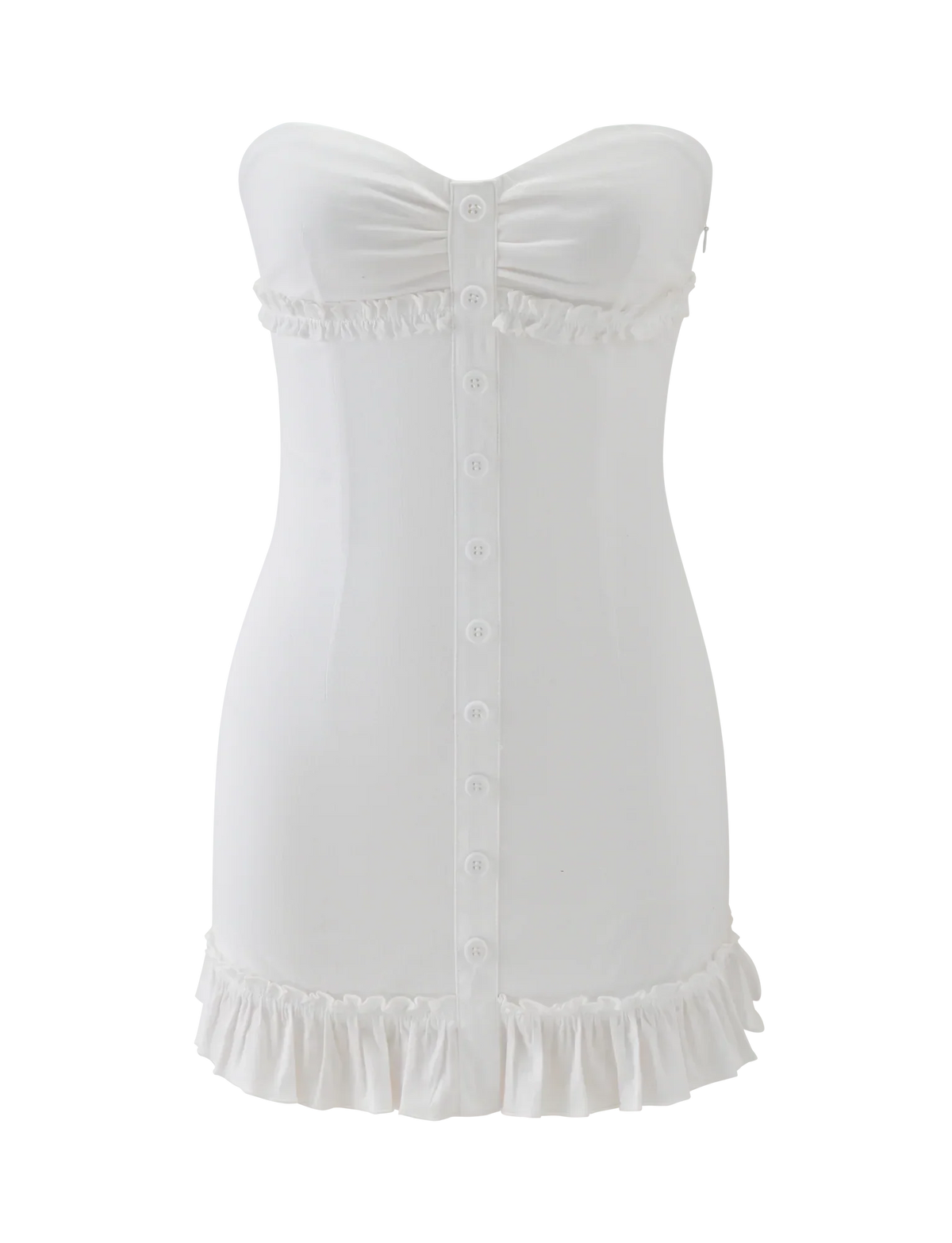 KITTIE STRAPLESS DRESS WHITE