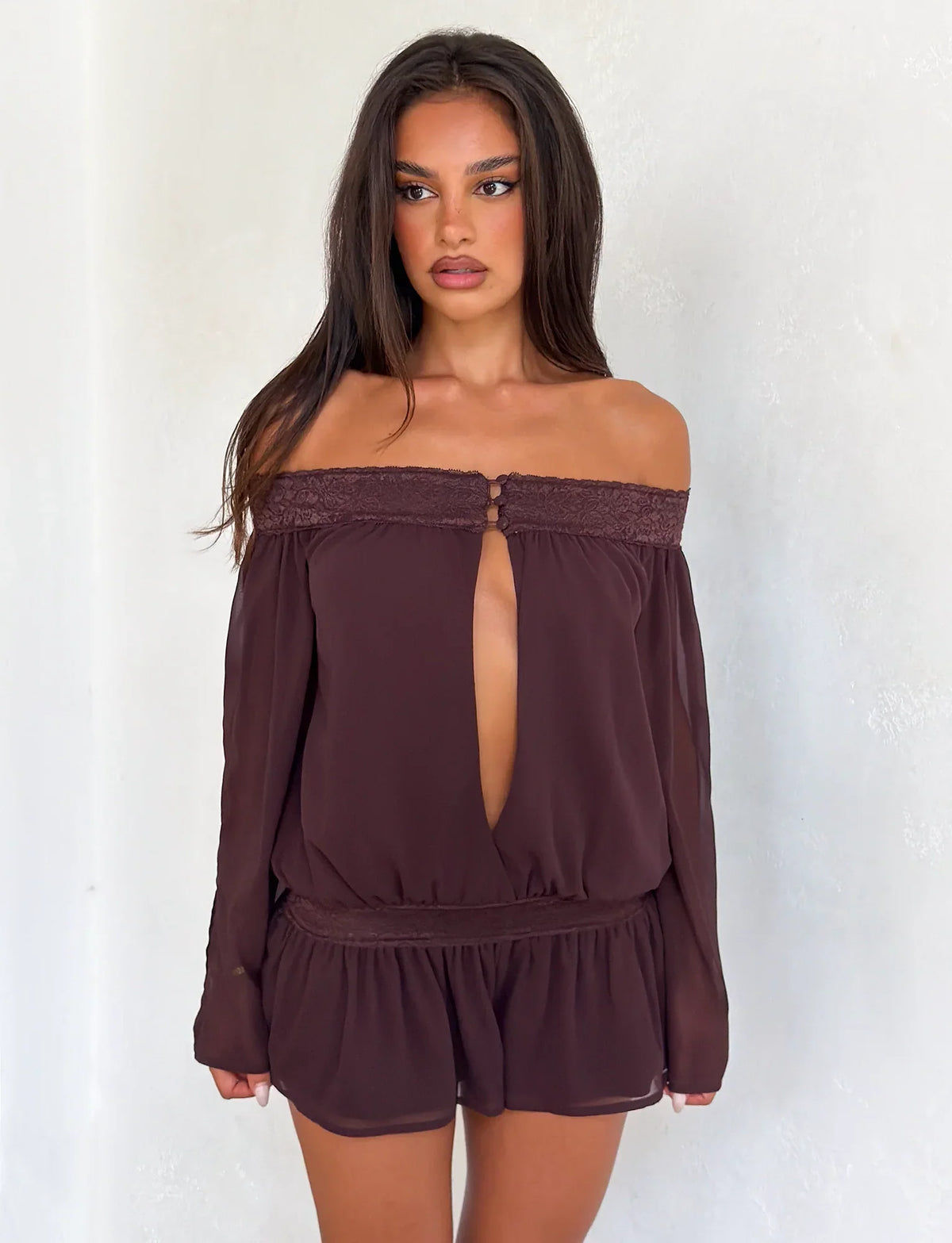TESSIE PLAYSUIT BROWN