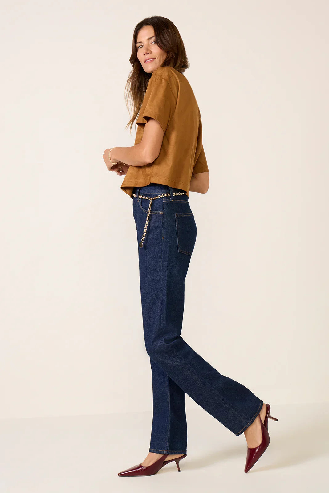90s Pinch Waist Long Straight Jean