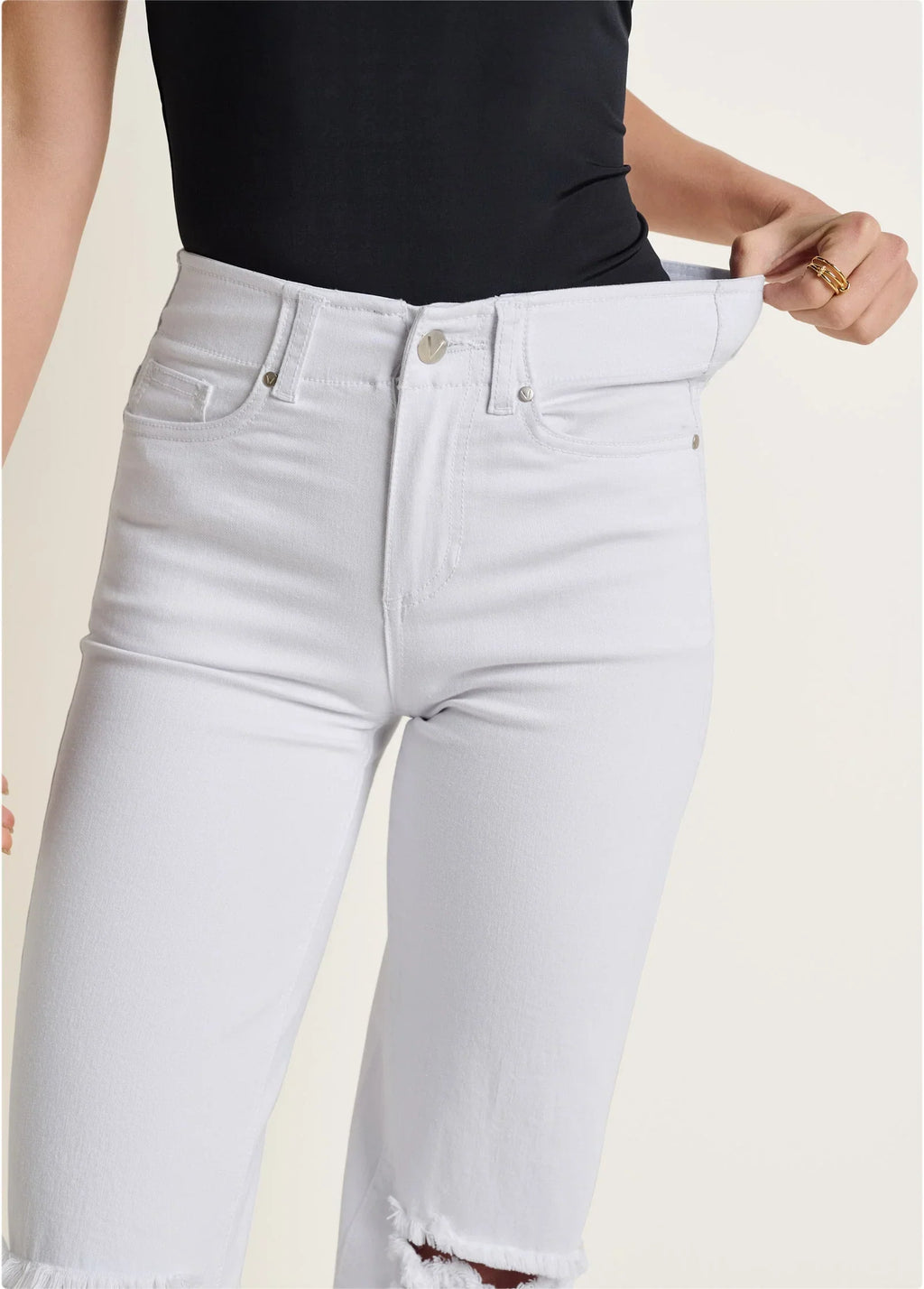 Laura Crop Wide Leg Jean White Denim