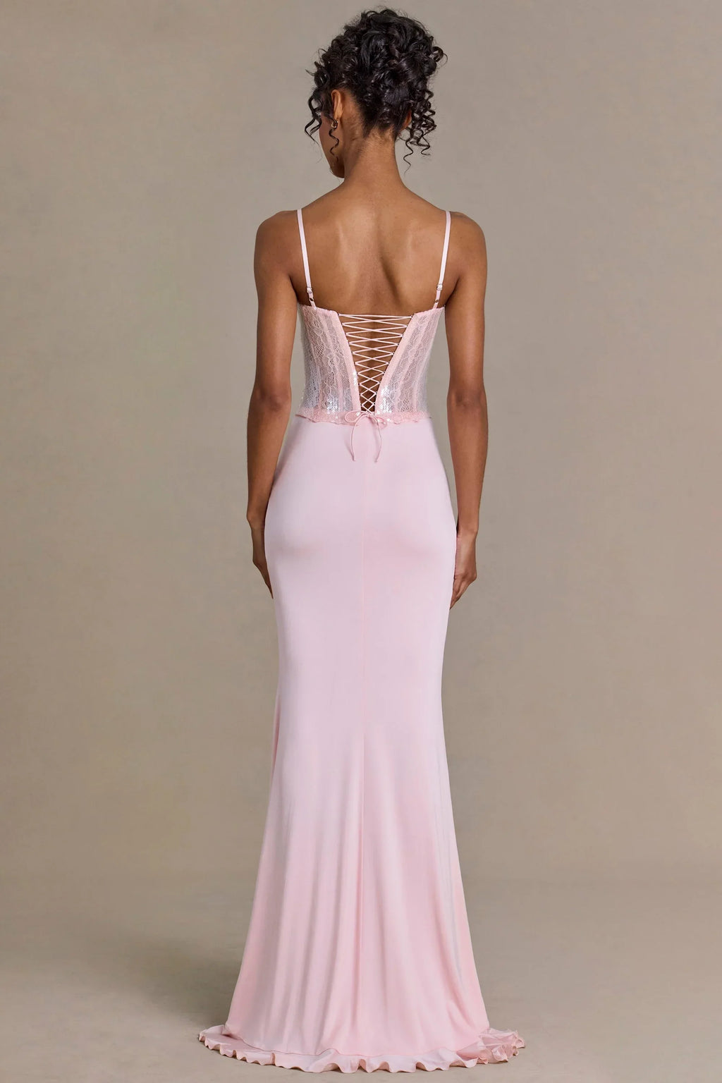 Embellished Lace Corset Gown in Blossom