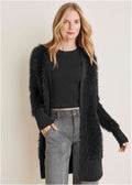 Eyelash Cardigan Jet Black