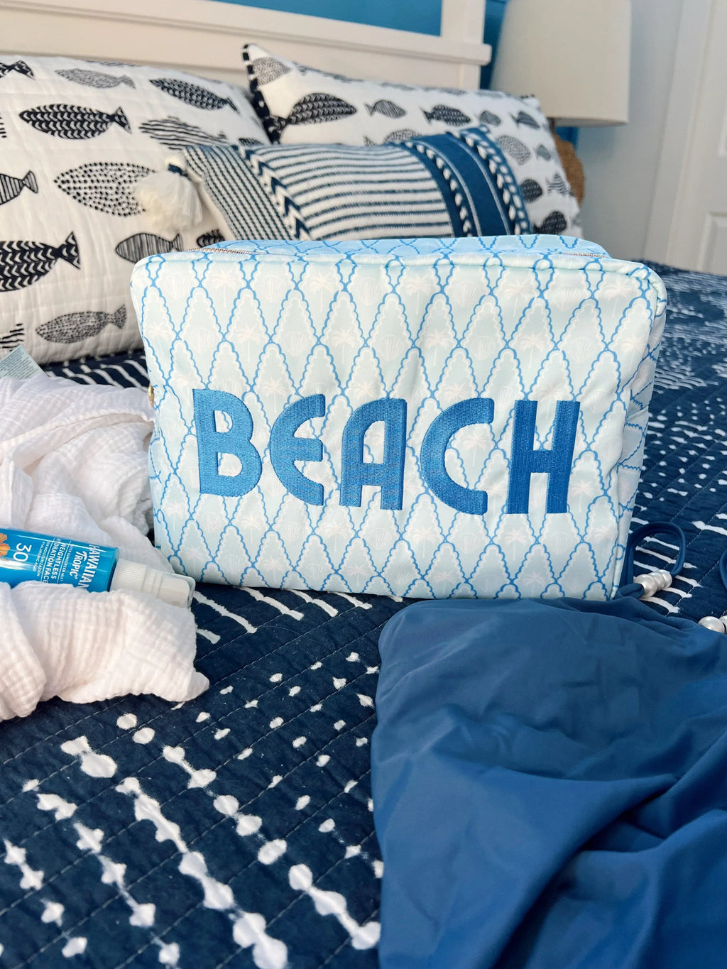 KenzKustomz Blue Palms XL Bag Beach