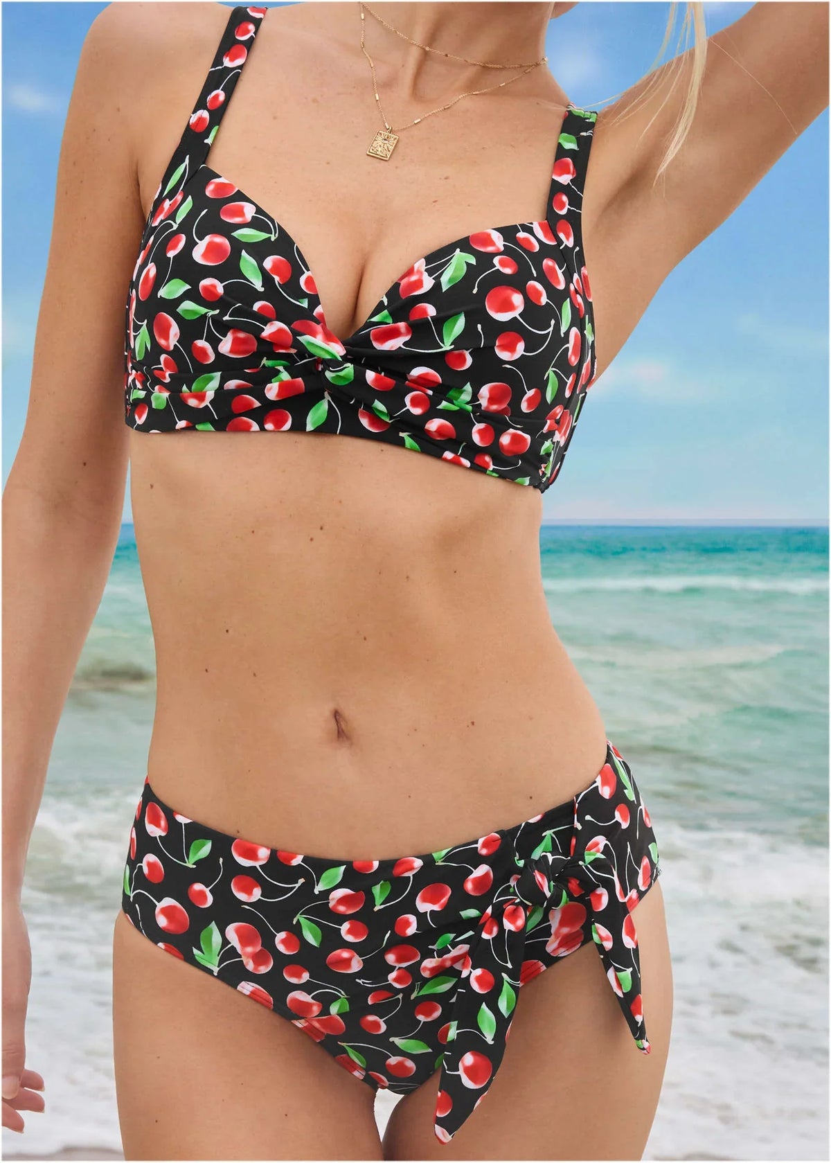 St Lucia Twist Bikini Top Very Cherry