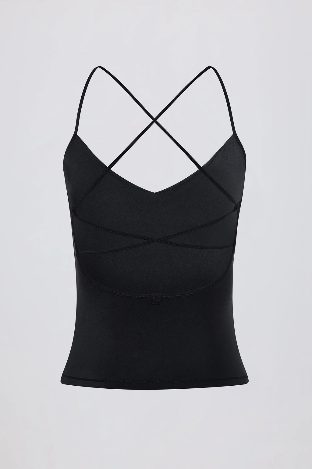 Cross Back Tank Top in Black