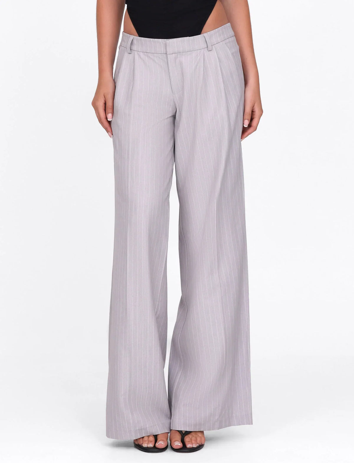 AMBERLY SUIT PANT GREY PINSTRIPE GREY PINSTRIPE
