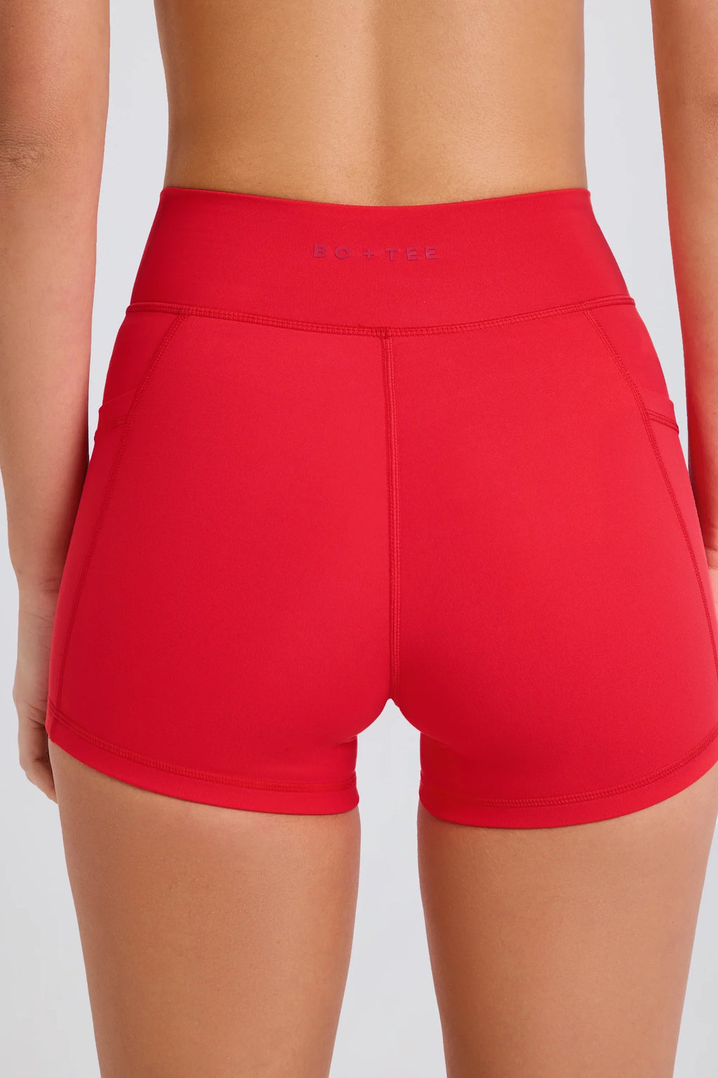 Soft Active Pocket V Waist Mini Shorts in Strawberry