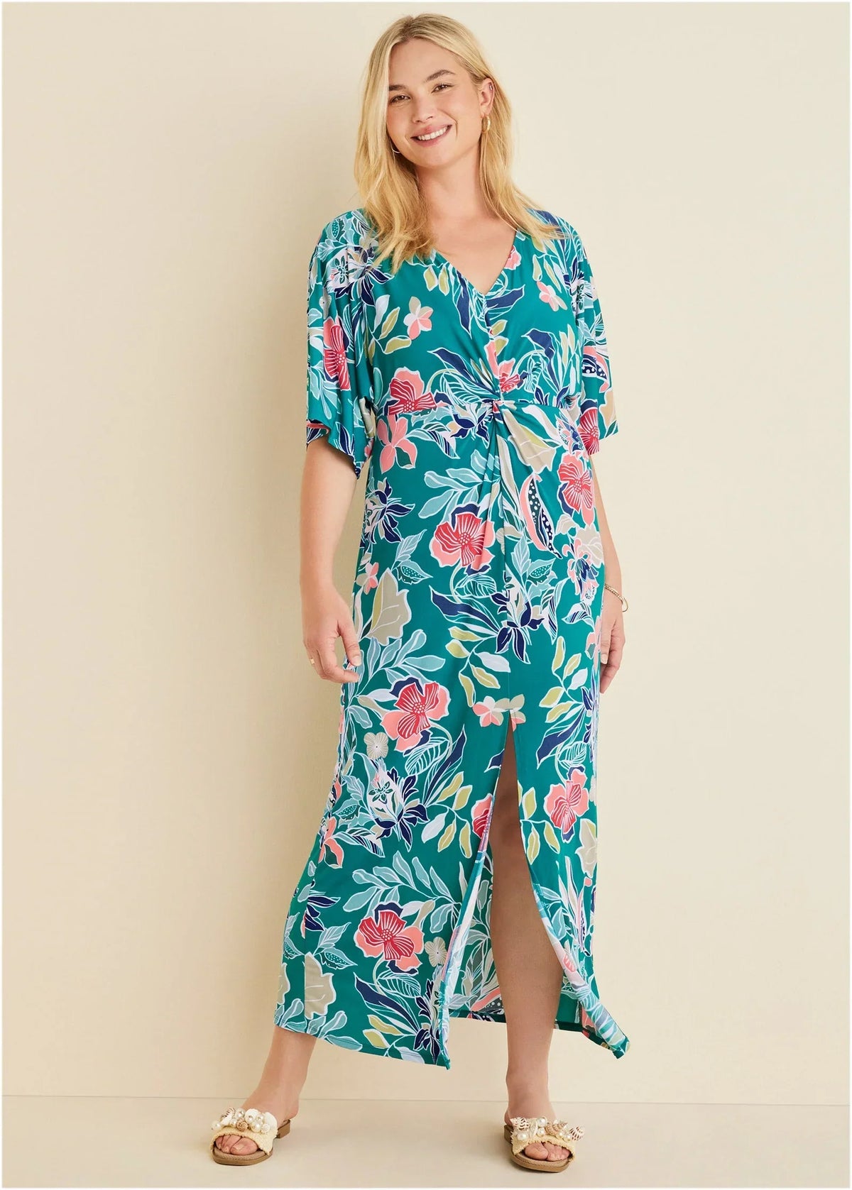 Twist Front Maxi Dress Paradise Floral