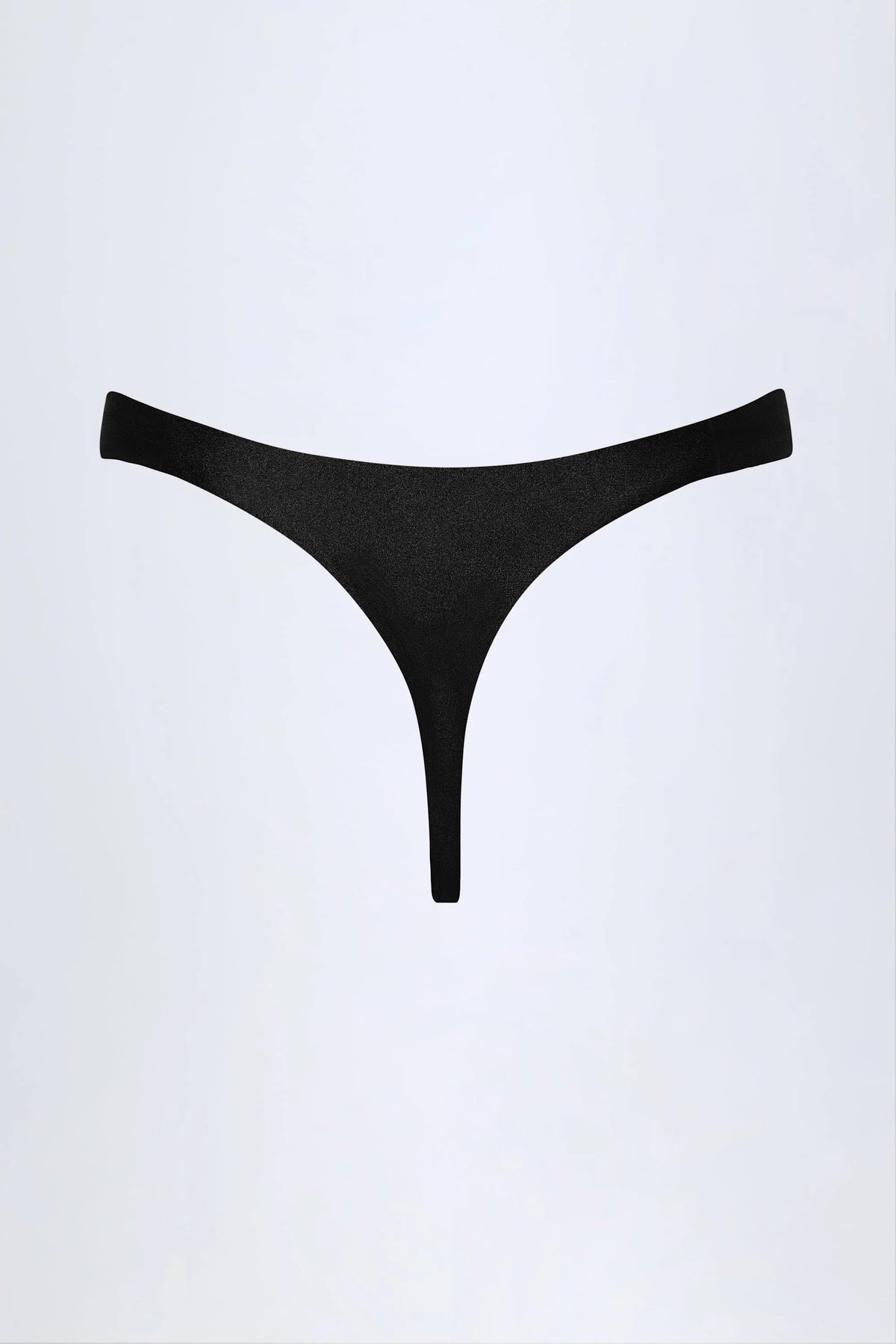 Hardware Detail Thong Bikini Bottoms in Black