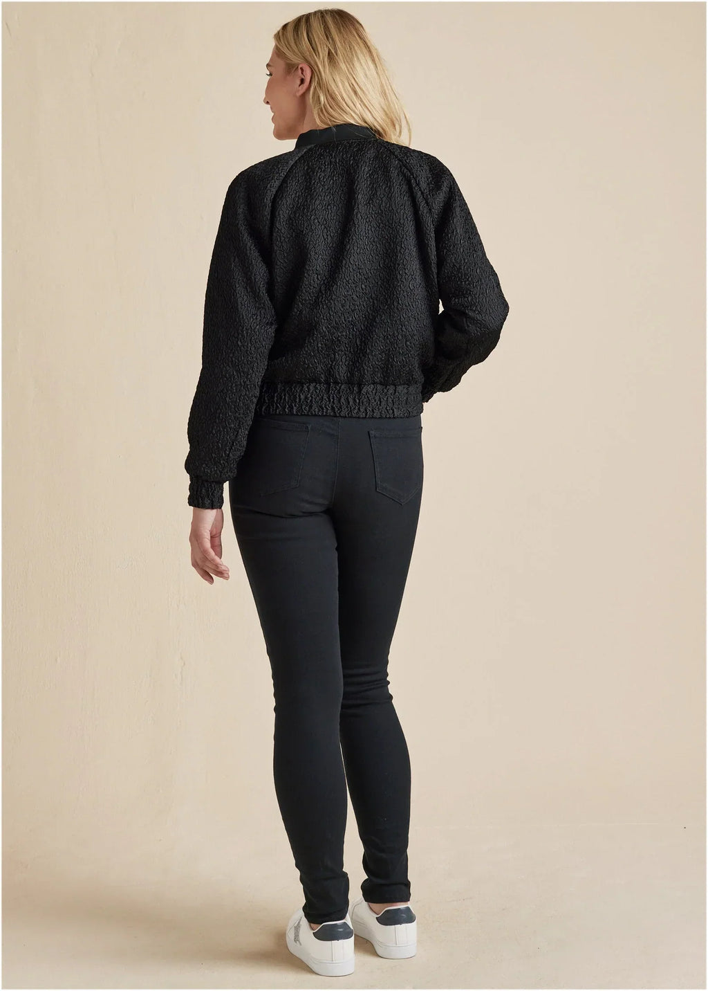 Texture Bomber Jacket Jet Black