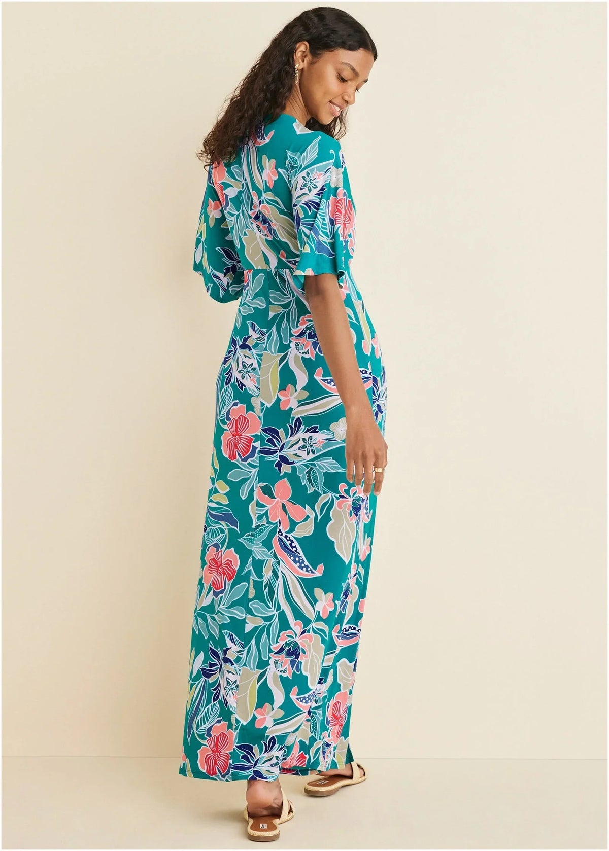 Twist Front Maxi Dress Paradise Floral