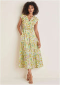 Smocked Waist Maxi Dress Candied Shortbread Paisley