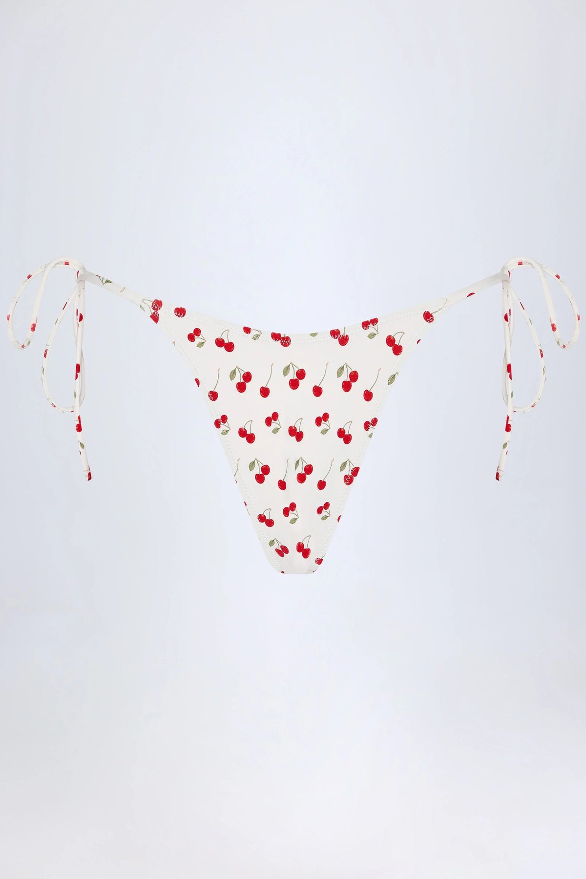 Side Tie Cheeky Bikini Bottoms in Cherry Print