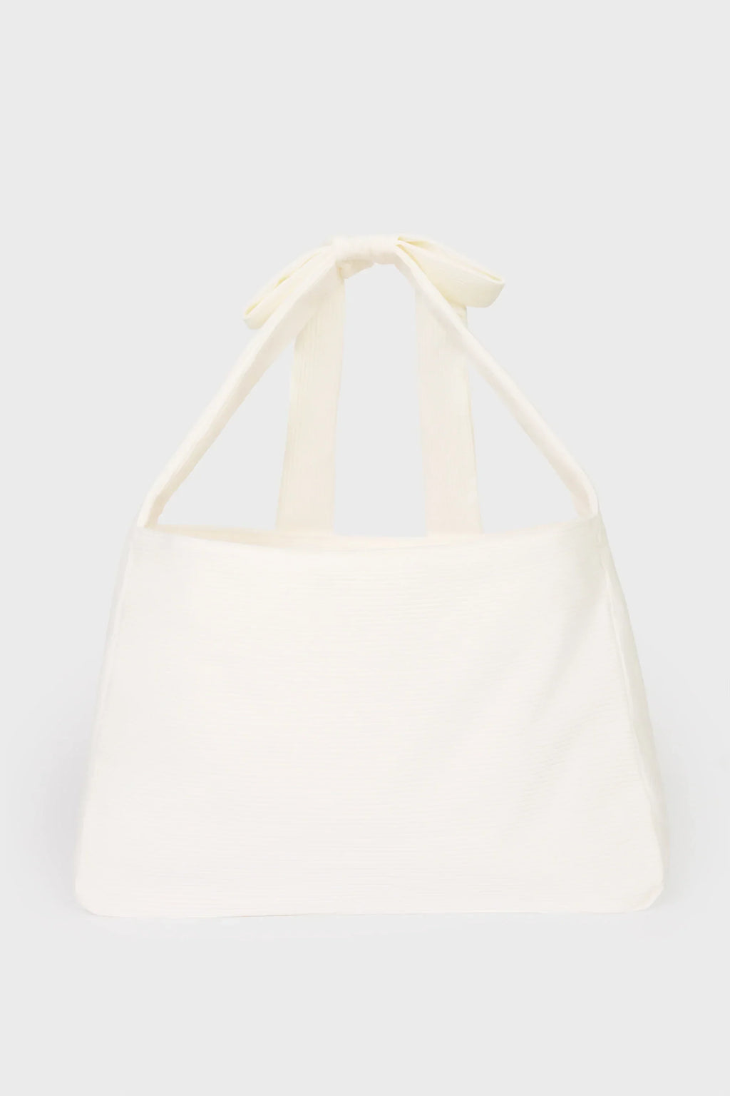 Corduroy Bow Tote Bag in Ivory