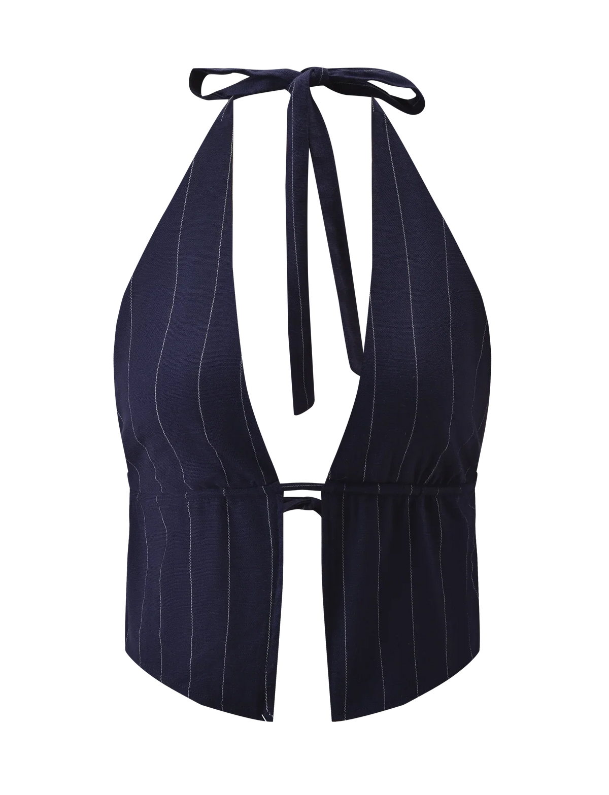LAINEY TOP NAVY PINSTRIPE