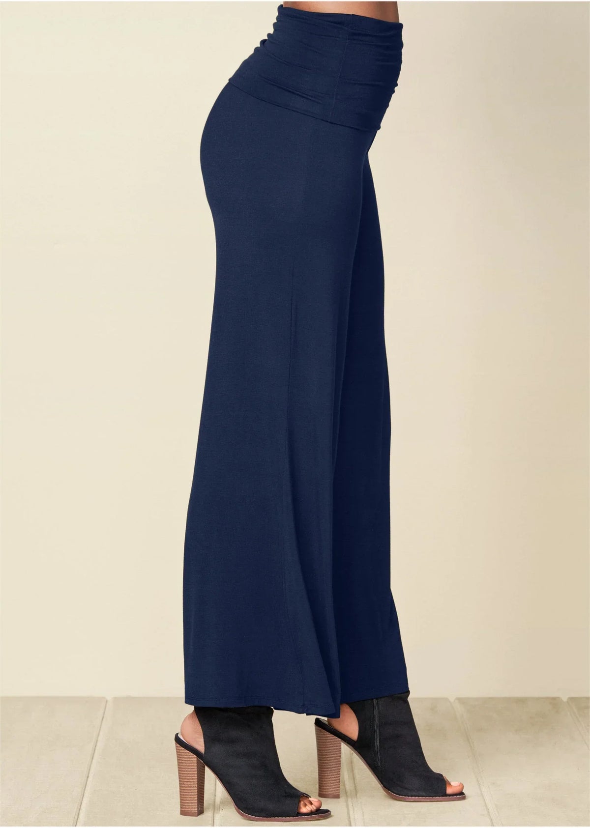 Easy Foldover Pants Navy
