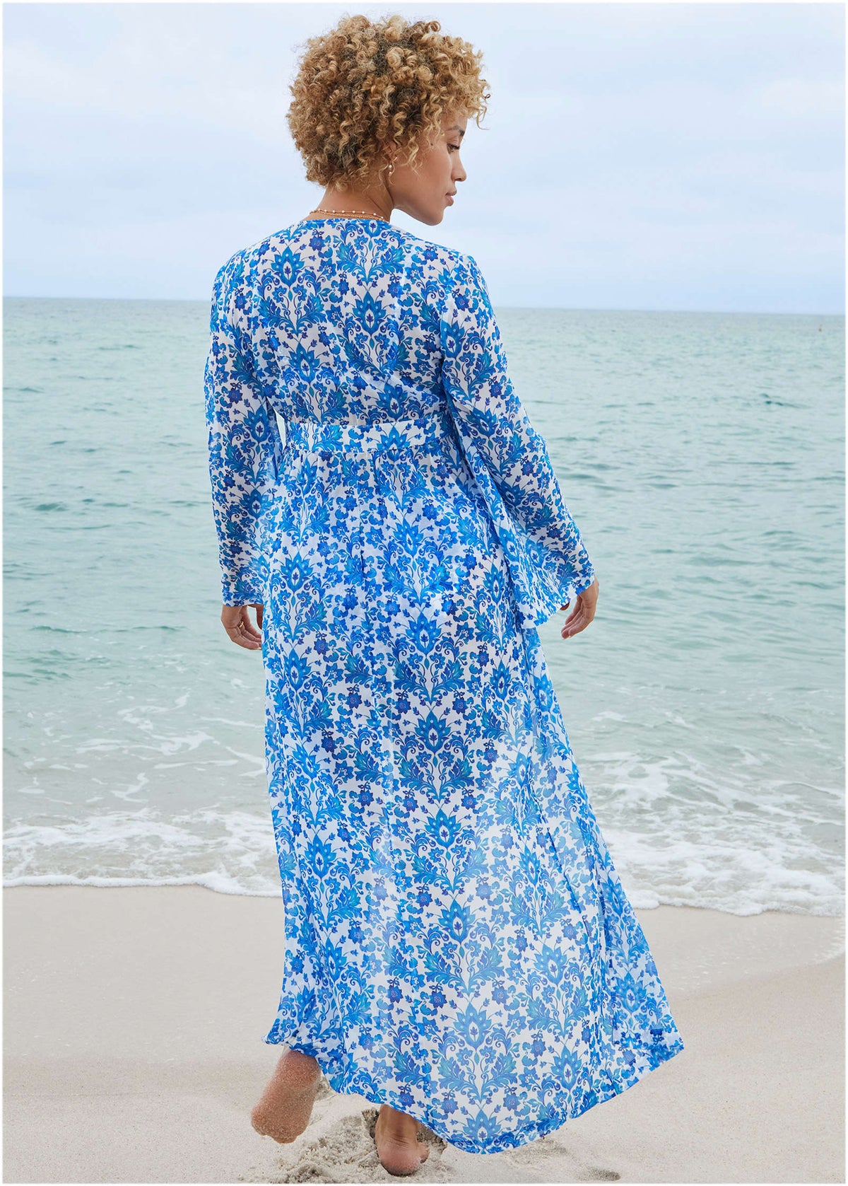 Sea Breeze Kimono Cover Up Delicate Floral