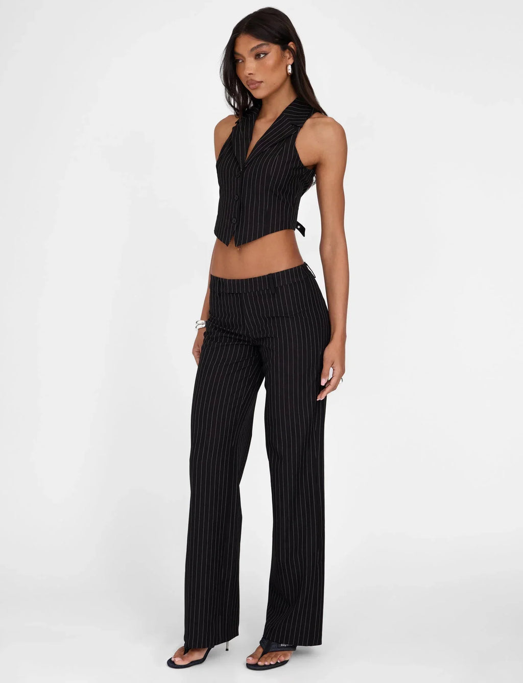 TAMARA PANT BLACK PINSTRIPE