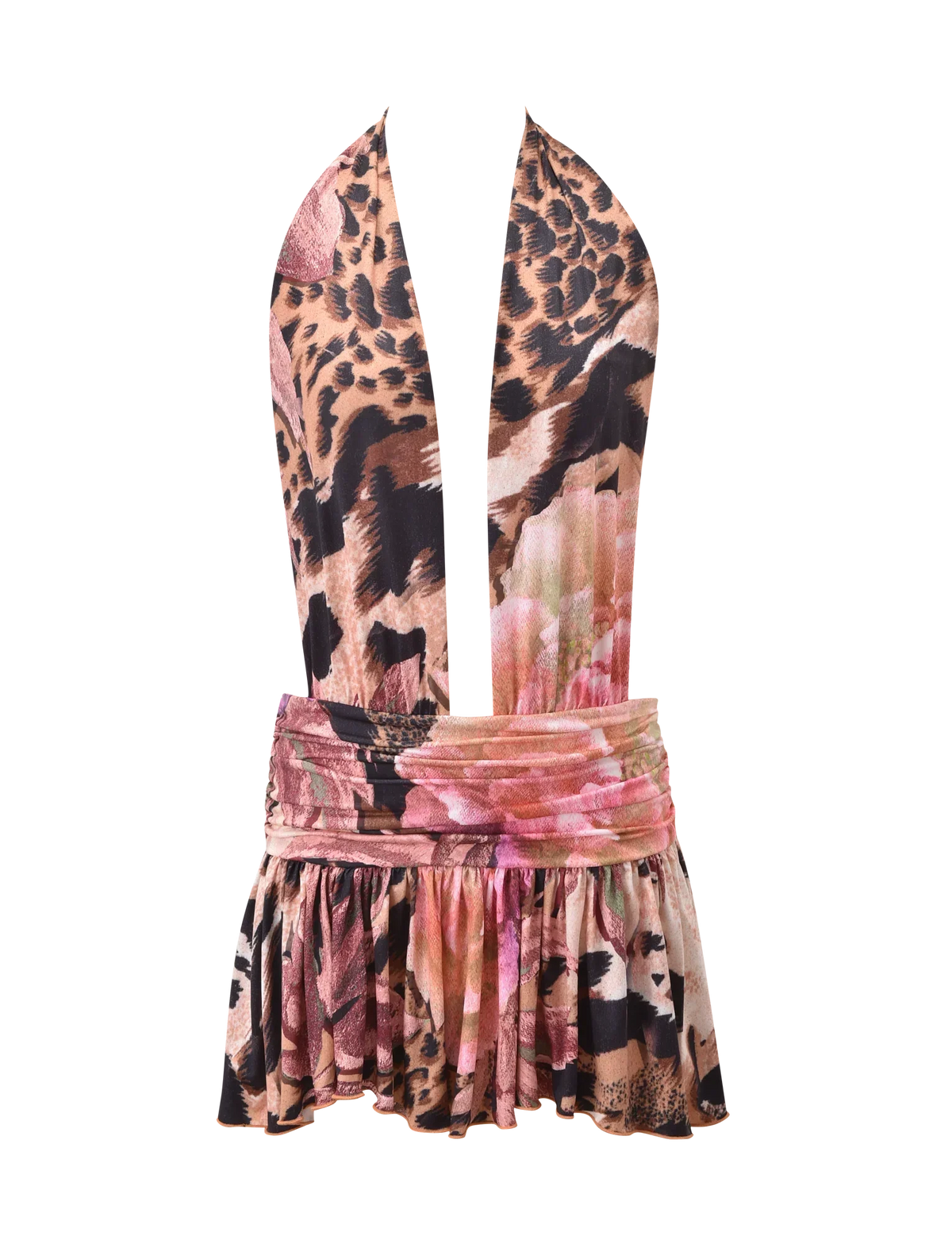 INDI HALTER SCARF DRESS ANIMALIER FLORAL