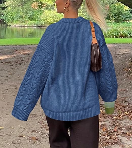 Women’s Oversized Chunky Cable Knit Long Sleeve Sweater