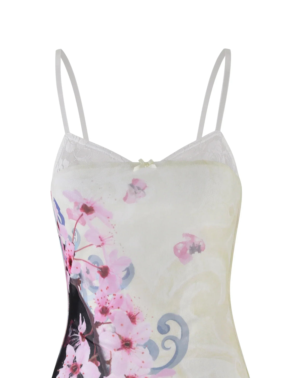 COLSON MESH MINI DRESS MULTI FLORAL CHERRY BLOSSOM