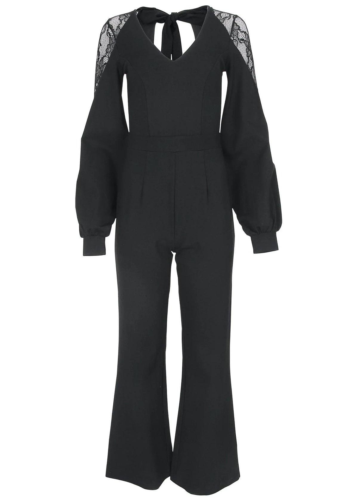 Ponte Lace Detail Jumpsuit Jet Black
