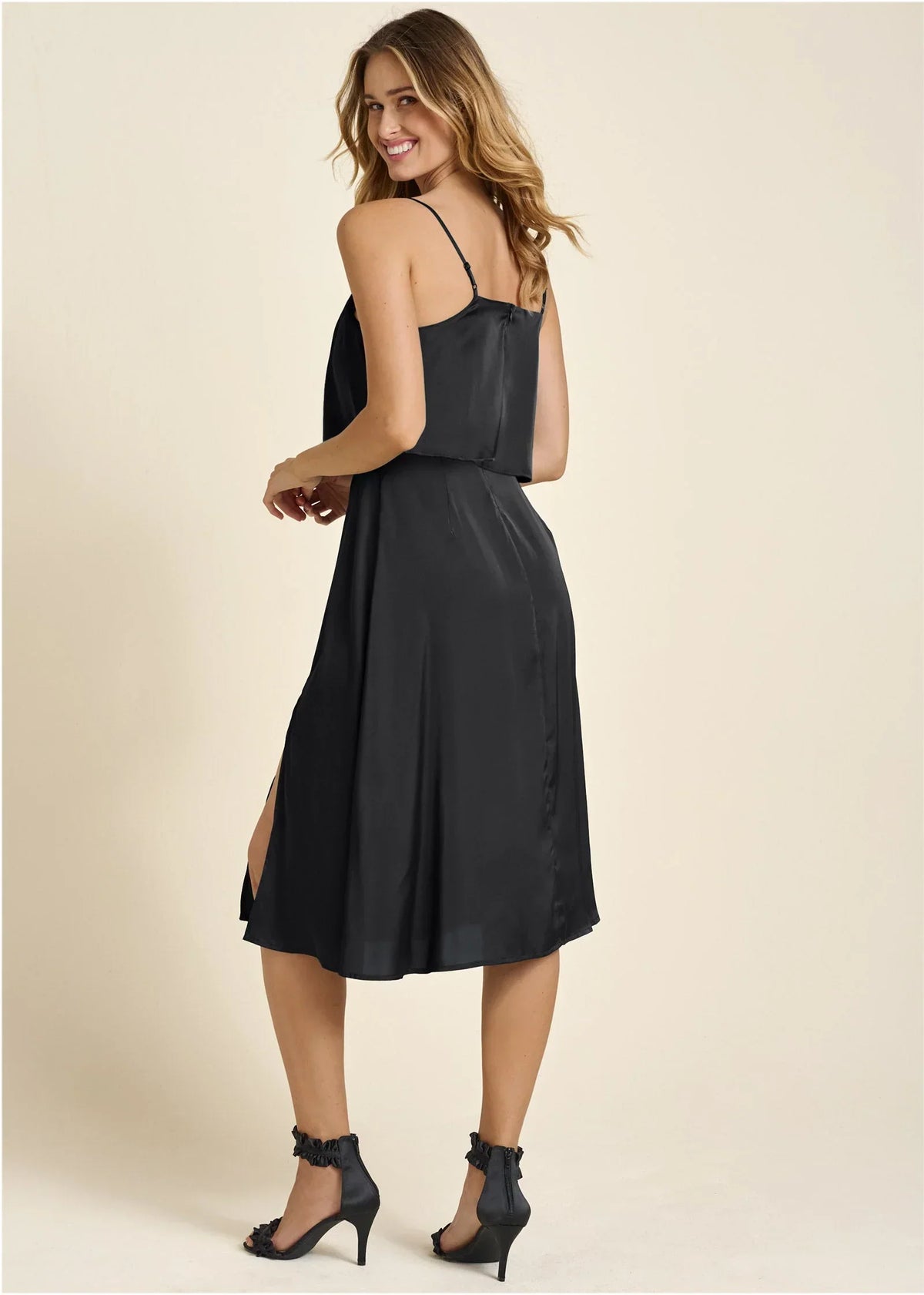 Overlay Midi Dress Jet Black