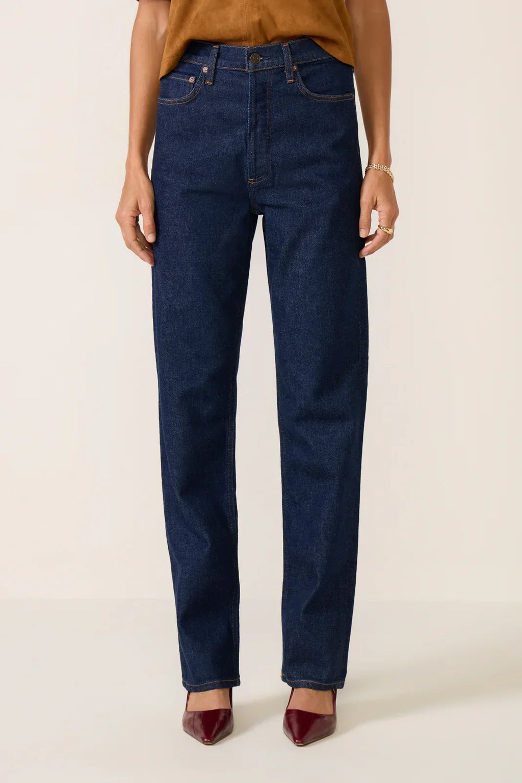 90s Pinch Waist Long Straight Jean
