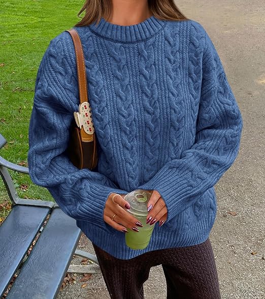 Women’s Oversized Chunky Cable Knit Long Sleeve Sweater