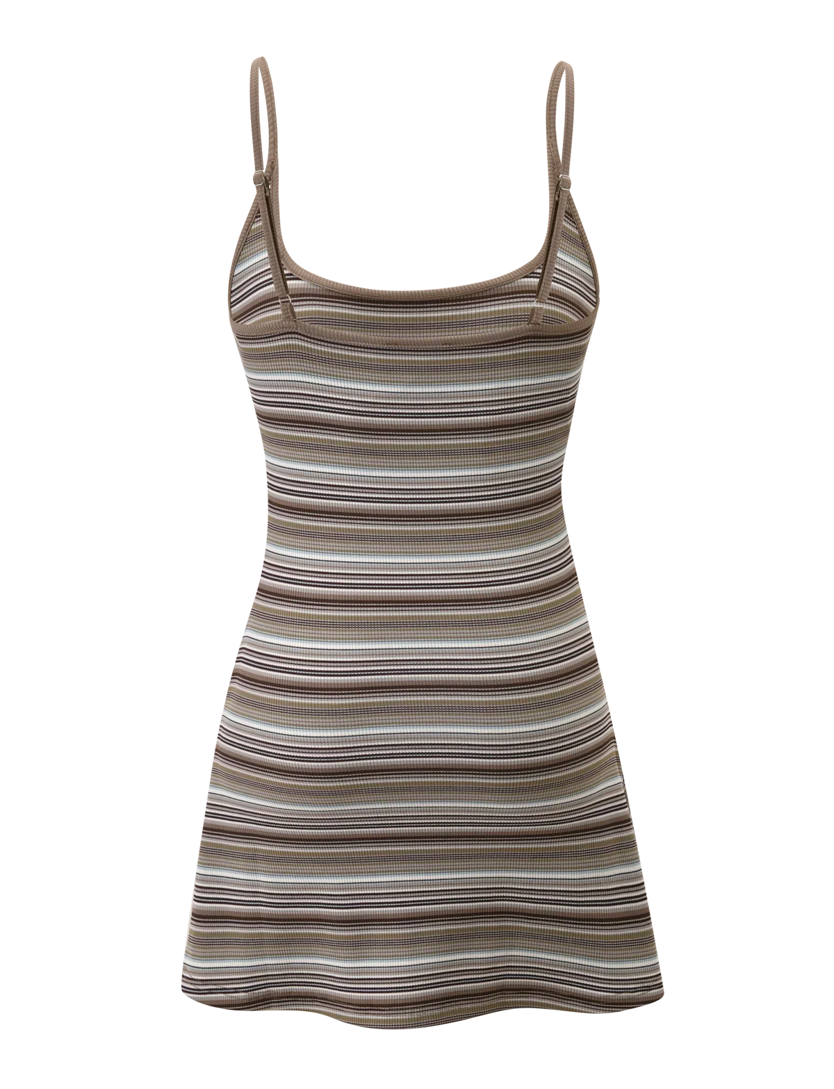 CELESTE MINI DRESS BROWN MULTISTRIPE