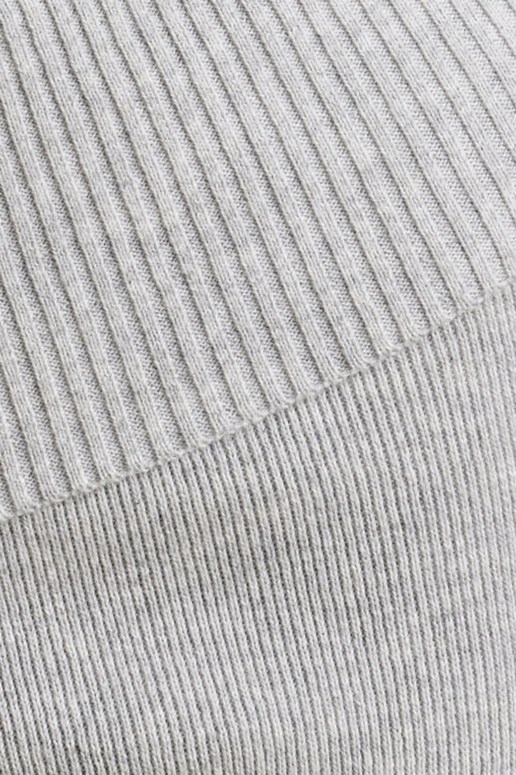 Chunky Knit Foldover Kick Flare Trousers in Grey Marl