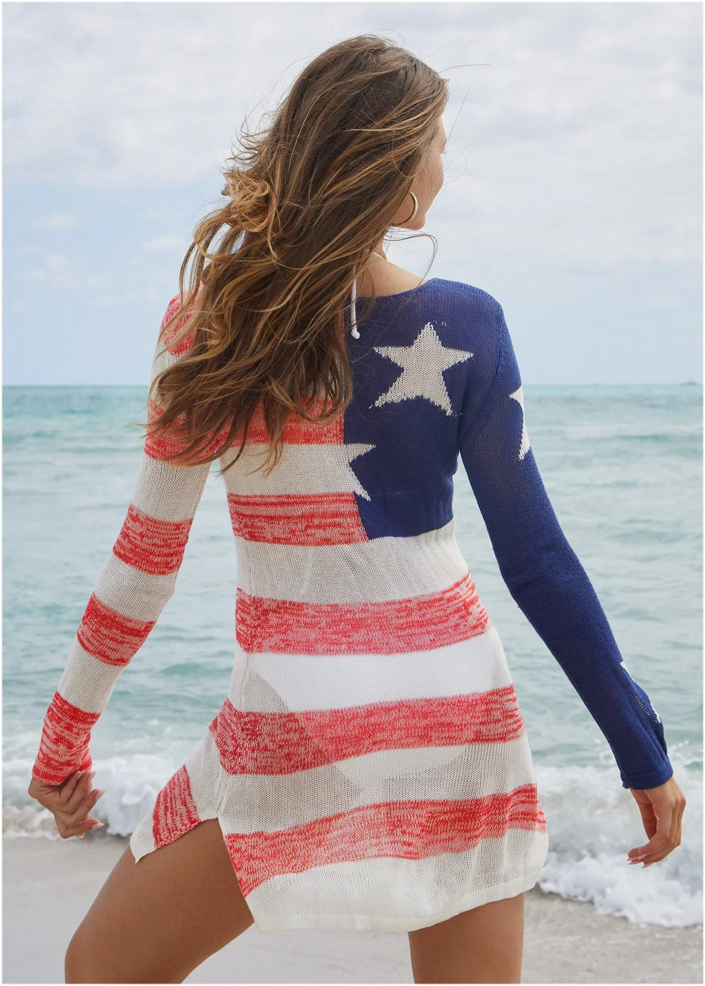 Graphic Knit Tunic Cover Up American Dream