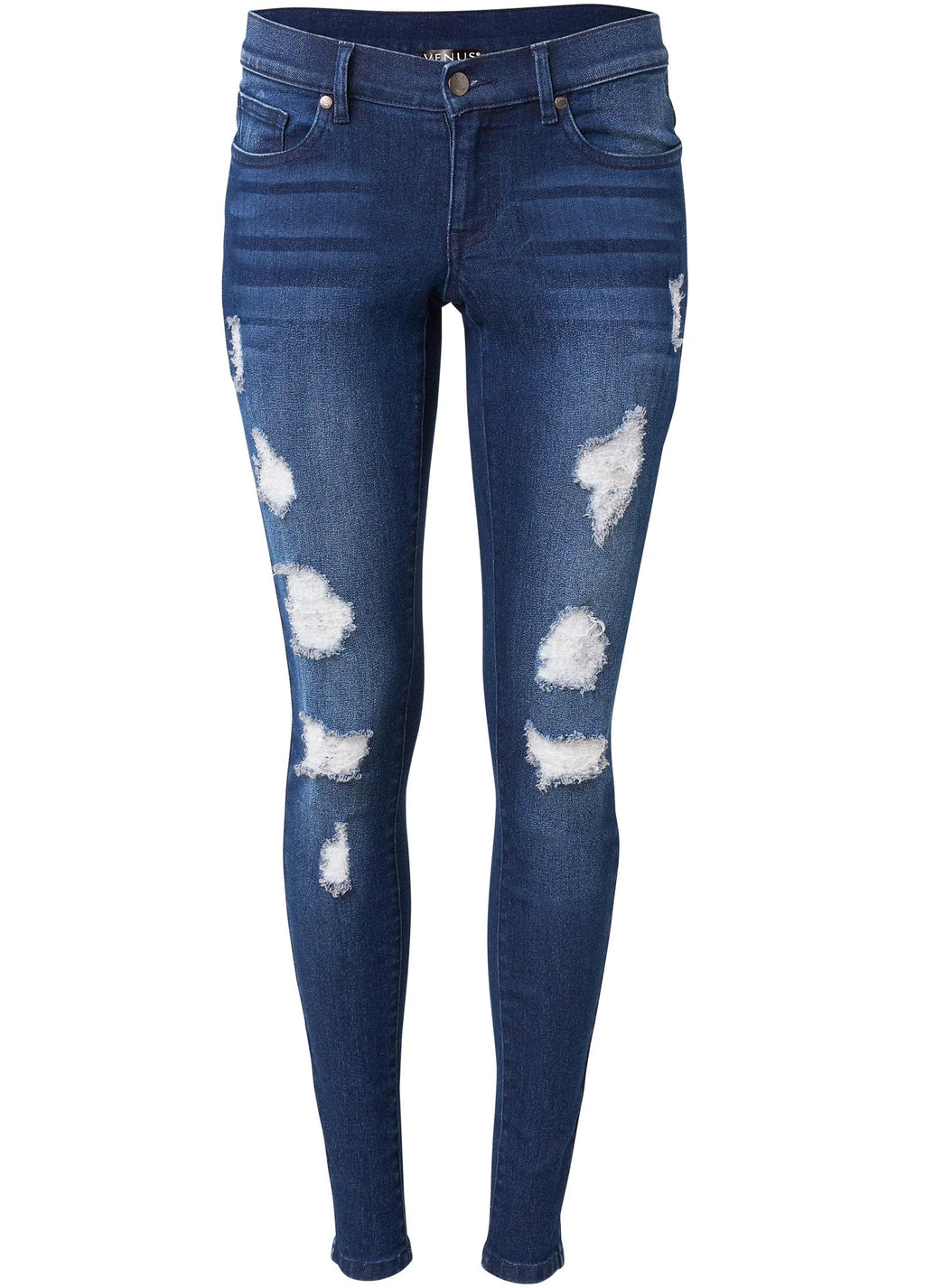 Ripped Skinny Jeans Dark Wash