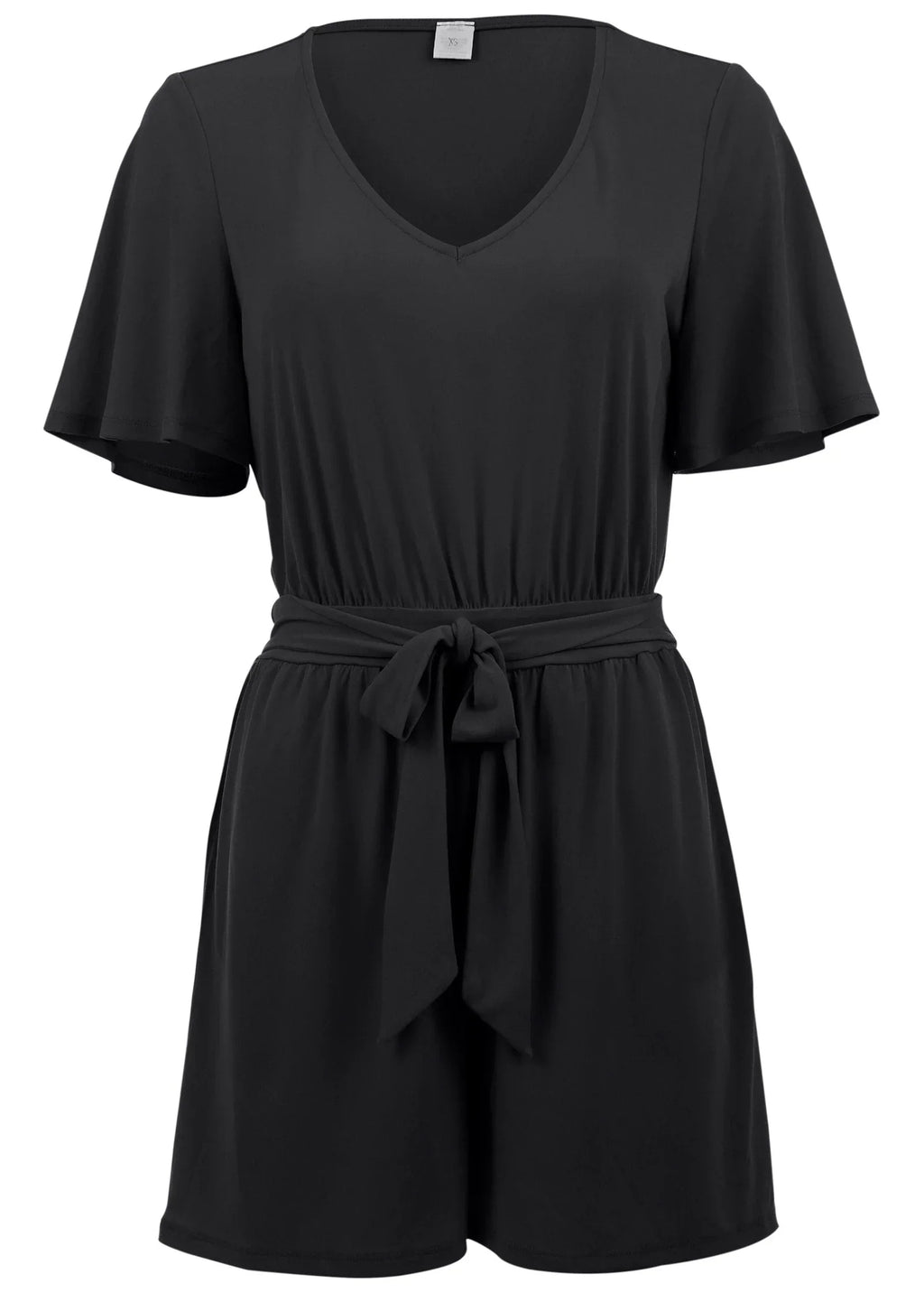 Tie Waist Romper Jet Black