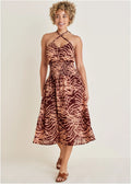 Halter Midi Dress Mystic Palm