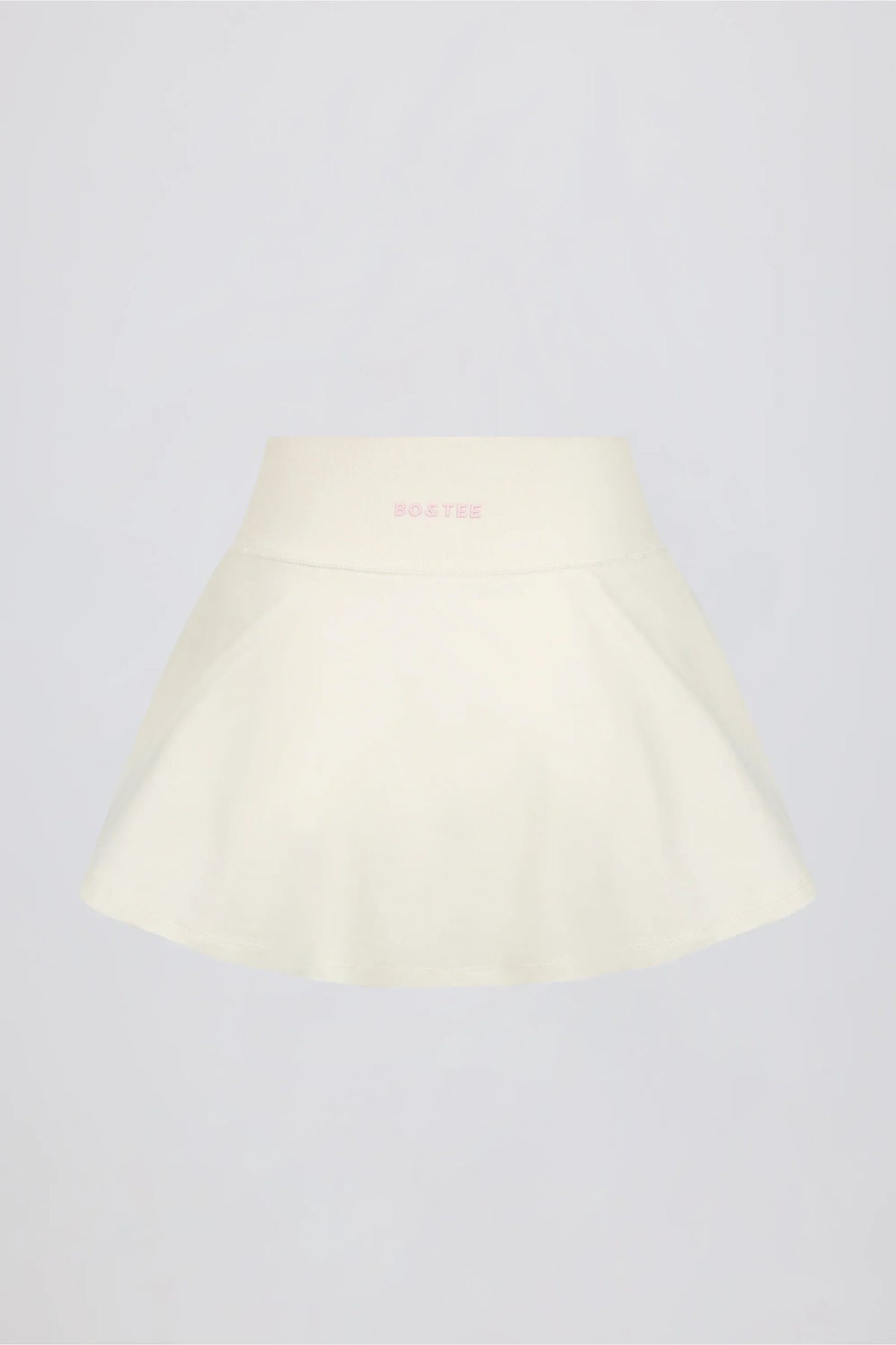 Brushed Jersey Crossover Mini Skort in Vanilla