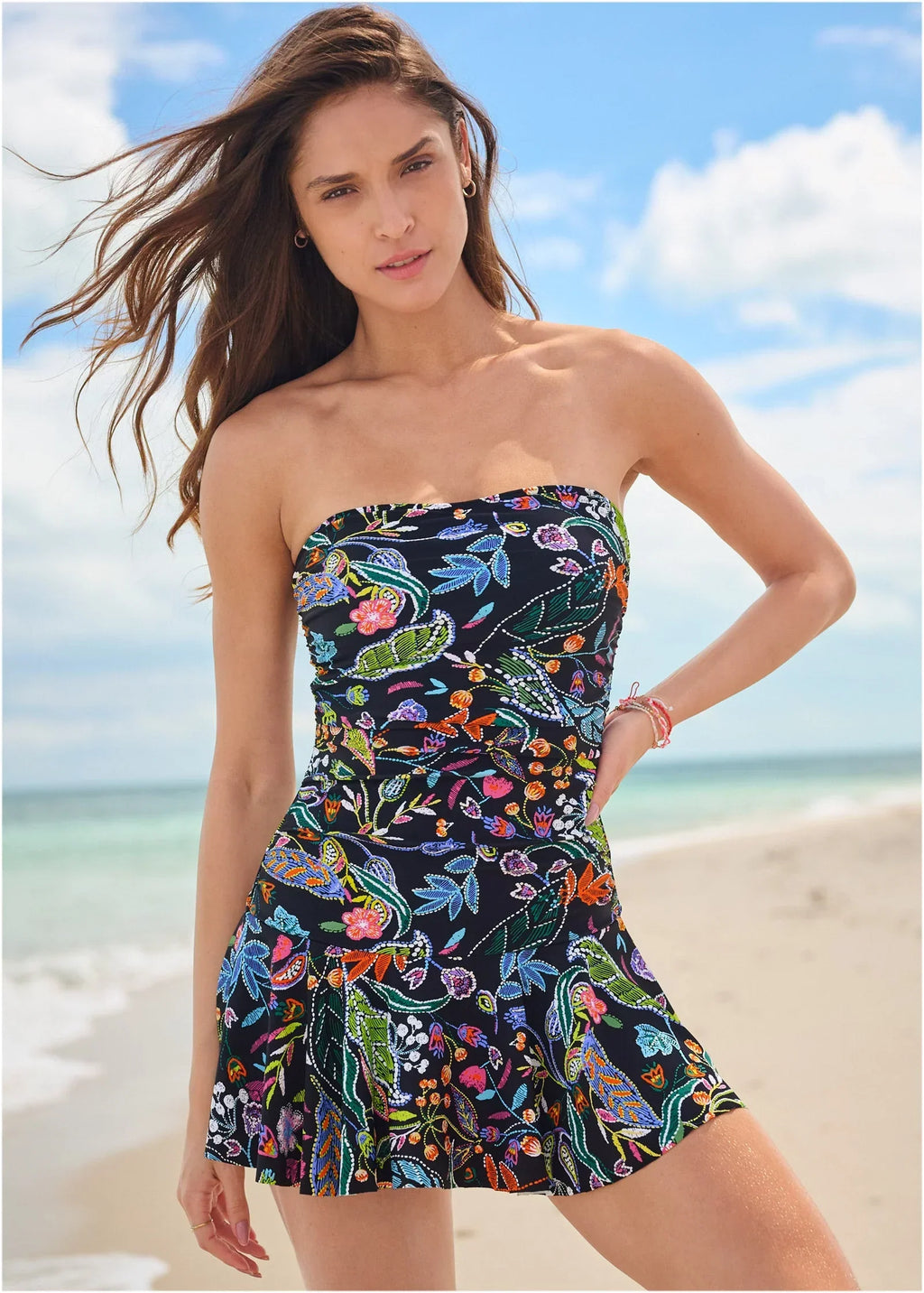 Venice Skirted Swim Dress Midnight Elegance