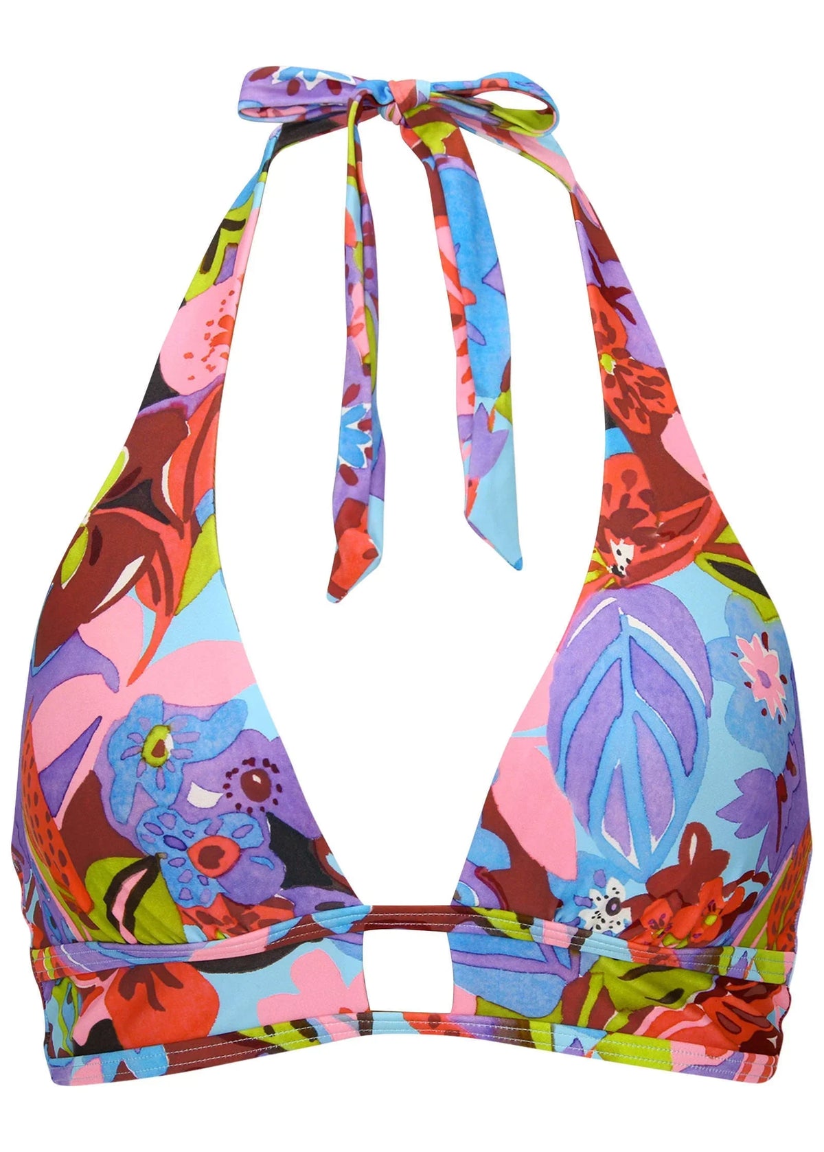 St Thomas Halter Bikini Top Strawberry Floral