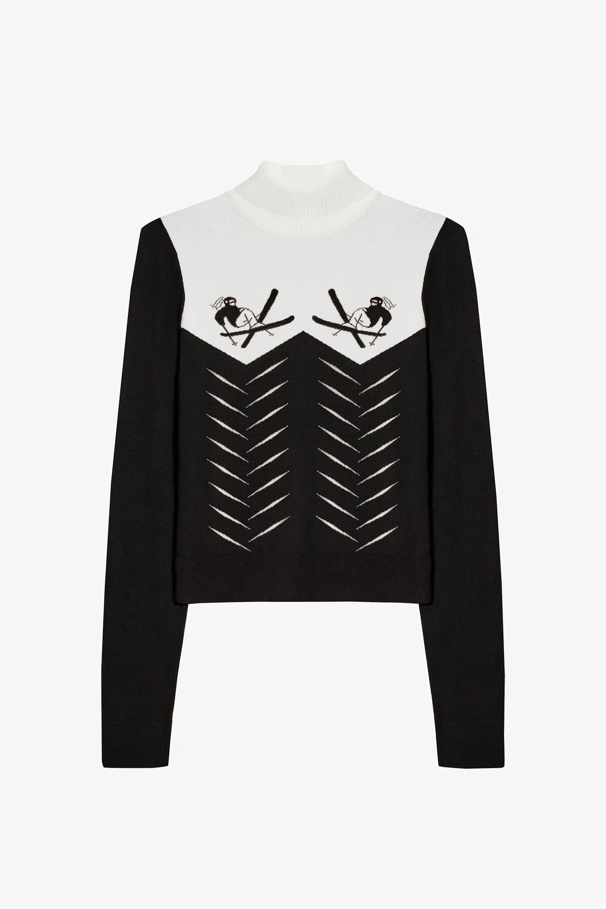 Knit Long Sleeve Fitted Top in Black