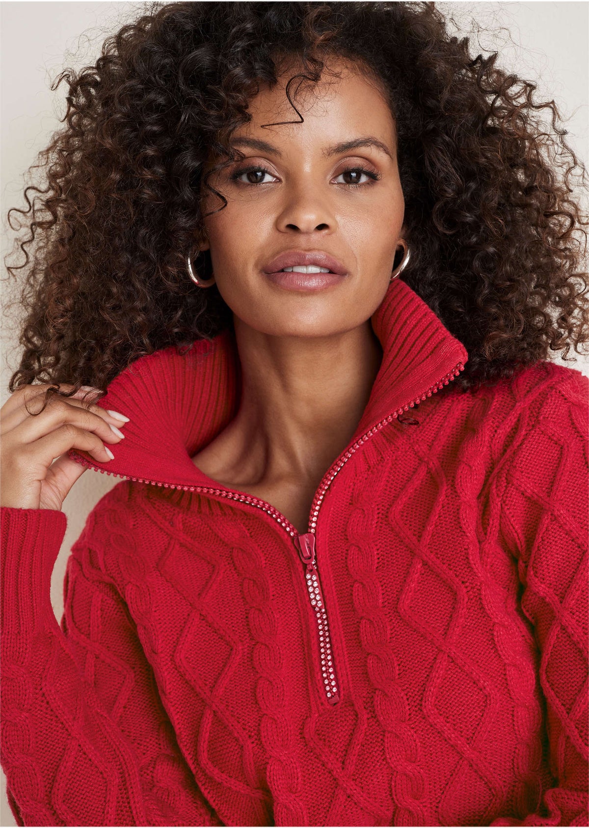 Zip Pullover Equestrian Red