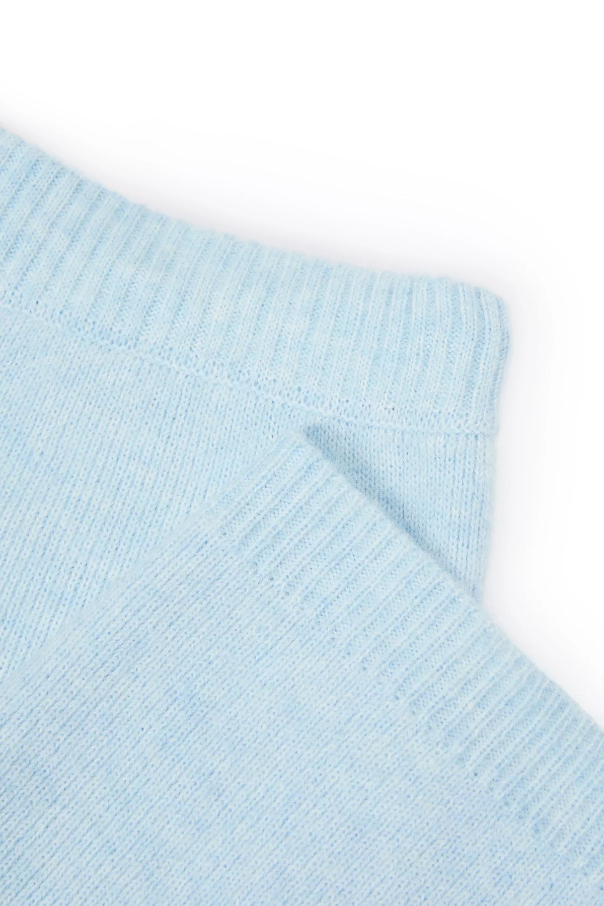 Knit Mid Rise Wide Leg Joggers in Powder Blue