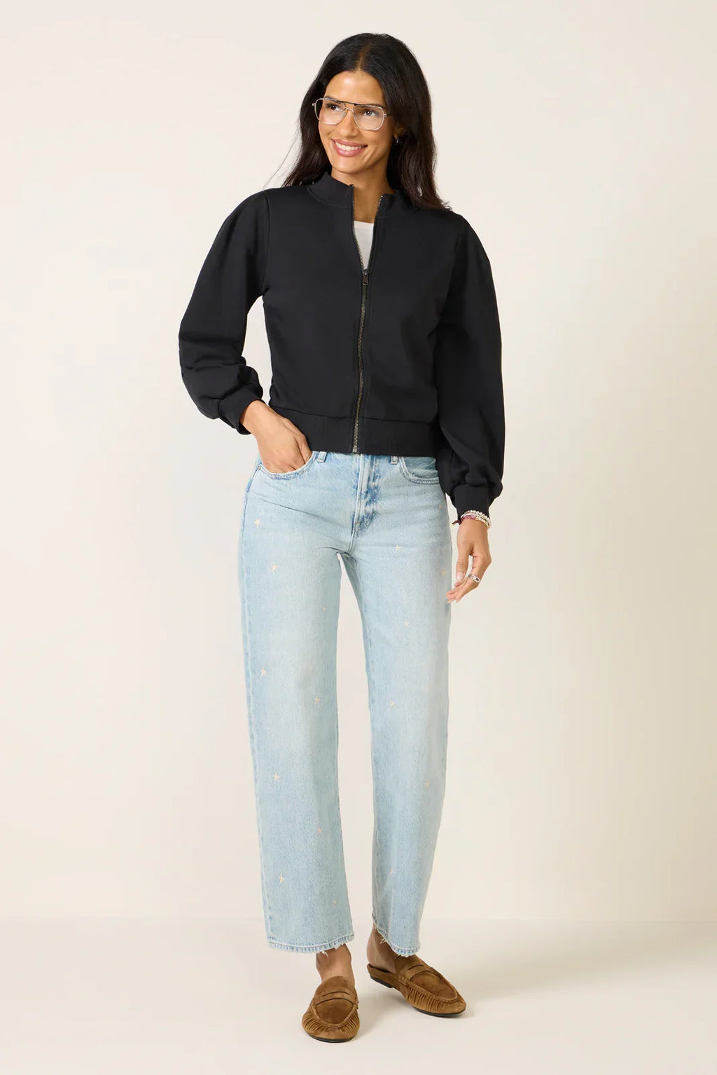 Jaci Puff Zip Up Top