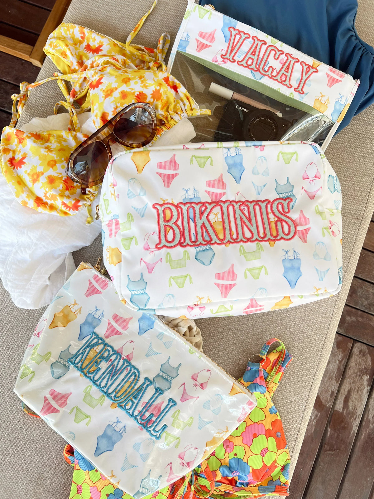 KenzKustomz Bikinis Clear Pouch Vacay