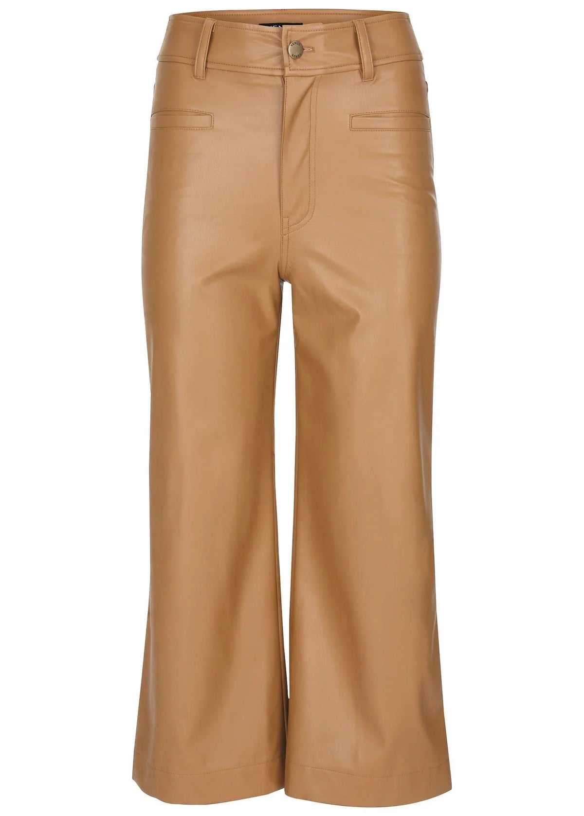 Wide Leg Faux Leather Pants Tobacco Brown
